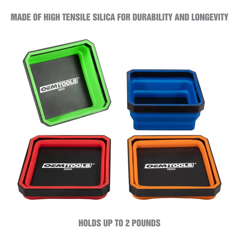 OEMTOOLS 26052 Magnetic Tray, Collapsible Magnetic Screw Holder, 4-Pack, Automotive Tool Storage - Image 4