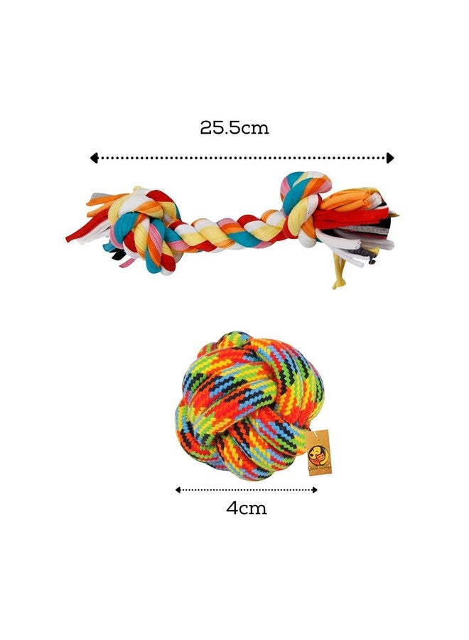 مجموعة ألعاب مضغ حبل قطني للكلاب للجراء والكلاب الصغيرة - (حبل مكون من عقدتين + كرة قطنية) مجموعة هدايا لعبة حبلية غير سامة قابلة للغسل لتدريب الجراء على التسنين واللعب والمضغ - Image 2