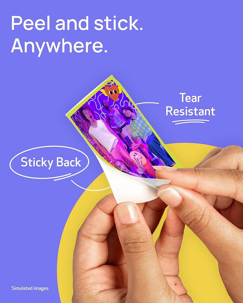 Canon Zink Sticky Back Photo Paper Pack (100 Sheets), Compatible To Ivy Mini Photo Printer, Ivy Cliq +2 Instant Camera Printer And Ivy Cliq 2 Instant Camera Printer - Image 3