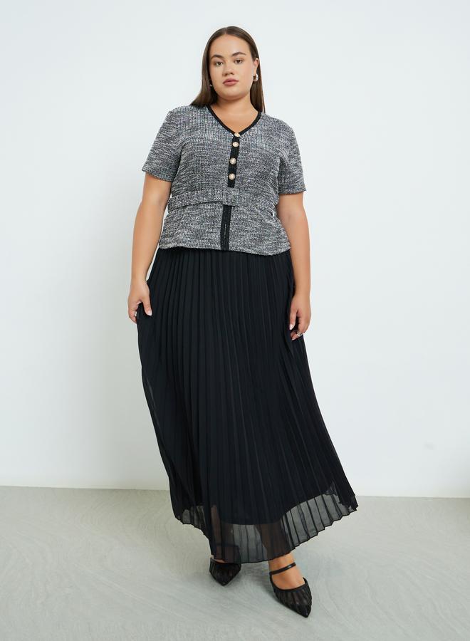 Styli Plus Size Pleated A-Line Maxi Dresses - Image 2