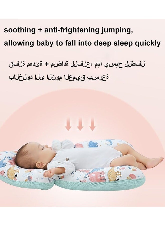 ماركة غير محددة - وسادة تشكيل رأس الطفل، وسادة تشكيل النوم للمواليد الجدد ودعم الرقبة، وسادة إسفنجية ميموري للأطفال مع وسادة حماية قابلة للتنفس وقابلة للغسل من عمر 0 ​​إلى 36 شهرًا، وسادة أطفال رضع وسادة تشكيل للرضع من إسفنج ميموري لدعم الرأس ورقبة الطفل وسادة تشكيل قابلة للفصل - Image 1