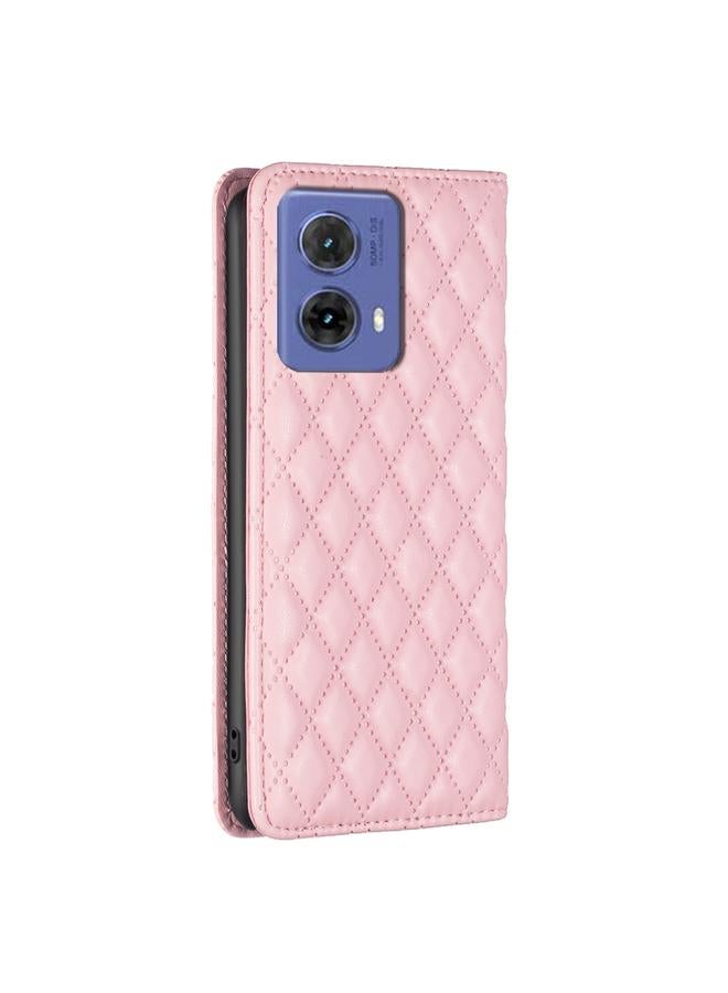 S-TOP Case For Motorola Moto G85 Diamond Lattice Magnetic Leather Flip Phone Case - Image 4