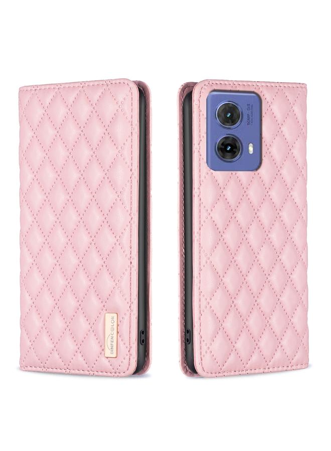 S-TOP Case For Motorola Moto G85 Diamond Lattice Magnetic Leather Flip Phone Case - Image 1