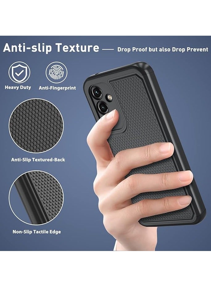 VKL Samsung Galaxy A54 5G Case, Dual Layer Silicone Full Shockproof Protective Case, Rugged Heavy Duty Durable Cell Phone Cover, Soft Slim Non Slip Textured Back for Samsung Galaxy A54 5G - Black - Image 5