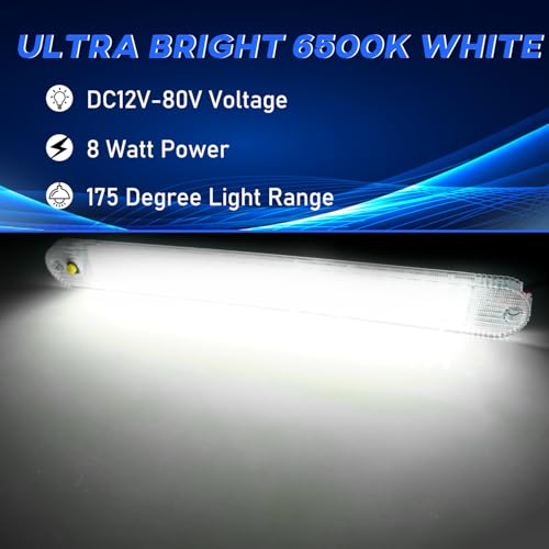 GZ5CG 12V Led Interior Light Bar 2 Packs 72Led 6500K White with ON/Off Switch 11Inch 12V 24V for Enclosed Cargo Trailer RV Van Truck Lorry Camper Caravan Motorhome (2Pcs) - Image 2