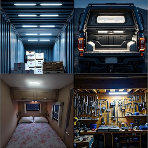 GZ5CG 12V Led Interior Light Bar 2 Packs 72Led 6500K White with ON/Off Switch 11Inch 12V 24V for Enclosed Cargo Trailer RV Van Truck Lorry Camper Caravan Motorhome (2Pcs) - Image 5