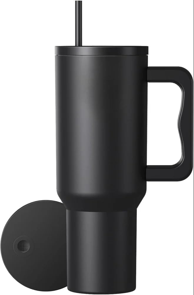 Hidak Tumbler with Handle Straw and Lid 40oz Stainless Steel Leakproof BPAFree Reusable Water Bottle Travel Mug Cup Eco Friendly for Hot and Cold Drinks Coffee Tea - Image 2
