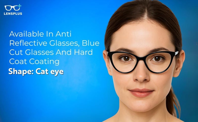 Lens + Lensplus Bigcateye TR Full Rim Eyeglasses with Lightweight Unisex Eyewear for Men & Women | Stylish Computer & Daily Use Frame - Image 3