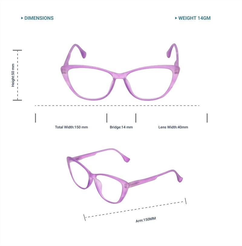 Lens + Lensplus Bigcateye TR Full Rim Eyeglasses with Lightweight Unisex Eyewear for Men & Women | Stylish Computer & Daily Use Frame - Image 5