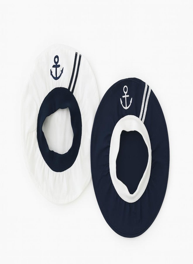 stylesilove Infant Baby Boy Nautical Sailor Embroidered Anchor Hat, 2 Colors (0-6 Months, White) - Image 5