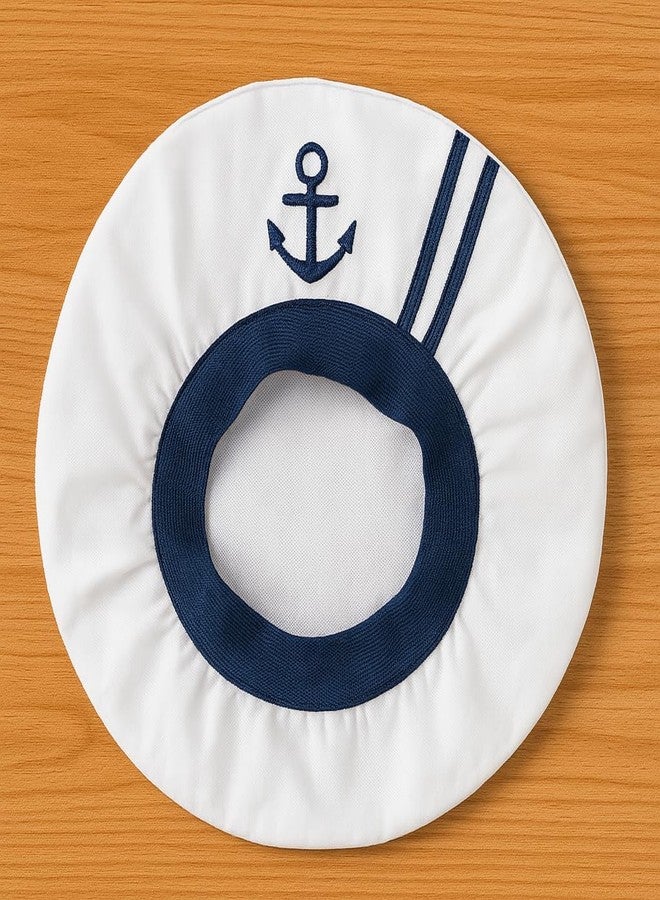 stylesilove Infant Baby Boy Nautical Sailor Embroidered Anchor Hat, 2 Colors (0-6 Months, White) - Image 3
