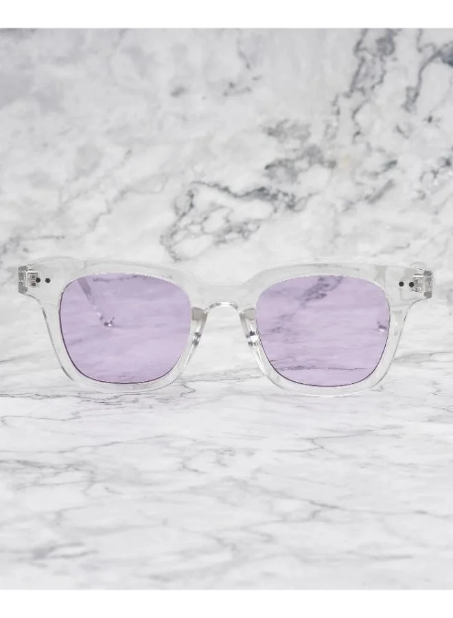 Explicit Poets Explicit Poets Unisex WILLIAM CLEAR Clear - Purple Stylish Sunglasses, 1EP13