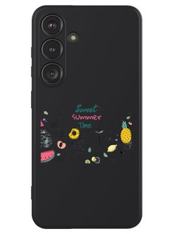 Protective Slim Fit Case Liquid Silicone Cover with Full Body Protection Anti-Scratch Shockproof Case For Samsung Galaxy S24 Plus (Black) - Sweet Summer Time