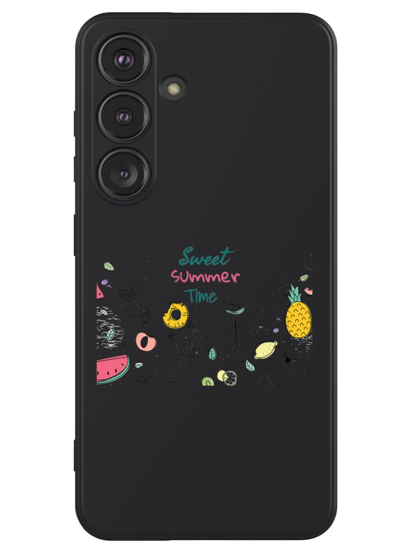 Theodor - Protective Slim Fit Case Liquid Silicone Cover with Full Body Protection Anti-Scratch Shockproof Case For Samsung Galaxy S24 Plus (Black) - Sweet Summer Time - Image 1