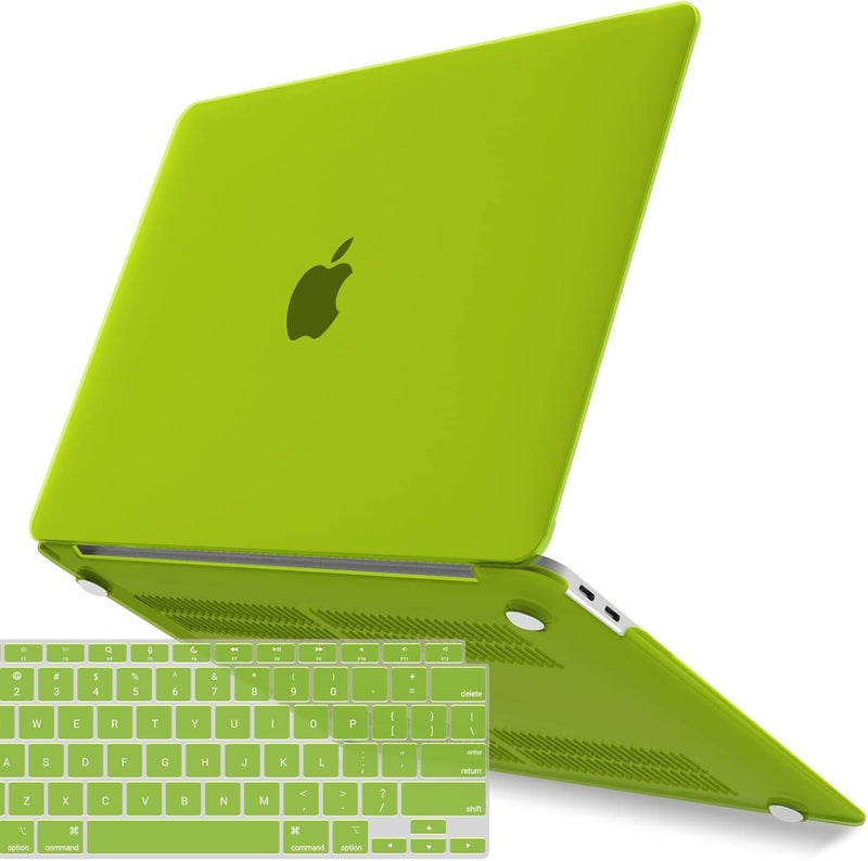 I Benzer Compatible with New MacBook Air 13 inch Case 2022 2021 2020 M1 A2337 A2179 A1932, Plastic Hard Shell Case with Keyboard Cover for Mac Retina Display with Touch ID, Avocado Green, MAT13-AVGN+1 - Image 1