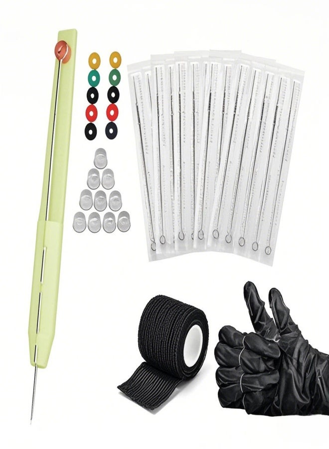 ATOMUS Hand Poke and Stick Tattoo Kit DIY Tattoo Supply Ink Gloves and Ink Box Tattoo Needles Set Clean & Safe Stick & Poke Tattoos Includes 1RL/3RL/5RL/7RL/9RL - Image 1