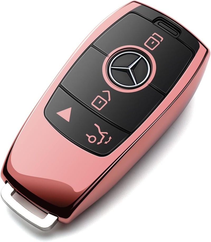 ZSPDACC Compatible with Mercedes Benz Key Fob Cover Pink car key chain case Protector Holder E300 E350 E400 E450 A220 CLA250 C300 GLA250 GLB250 GLC300 GLE350 GLE450 GLE580 G550 C43 E53 E63 Accessories - Image 1