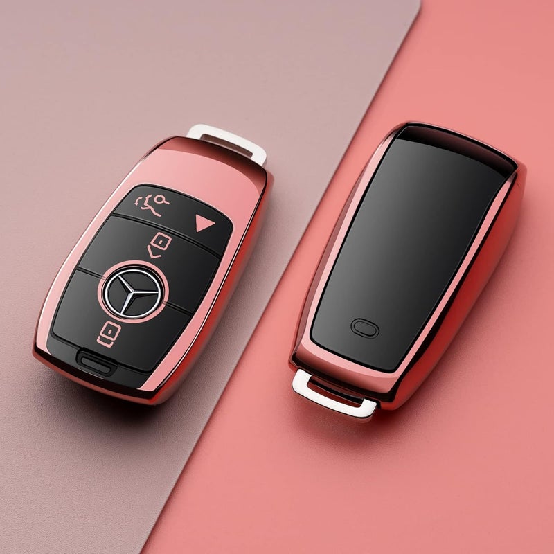 ZSPDACC Compatible with Mercedes Benz Key Fob Cover Pink car key chain case Protector Holder E300 E350 E400 E450 A220 CLA250 C300 GLA250 GLB250 GLC300 GLE350 GLE450 GLE580 G550 C43 E53 E63 Accessories - Image 4