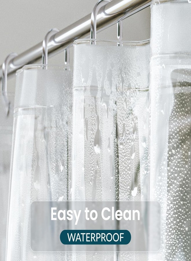 Titanker Clear Shower Curtain Liner with Water Cube, Medium Weight Plastic Shower Liner PEVA Waterproof Shower Curtains for Bathroom with Big Stones and Grommets, 72x72 Inches - Image 5
