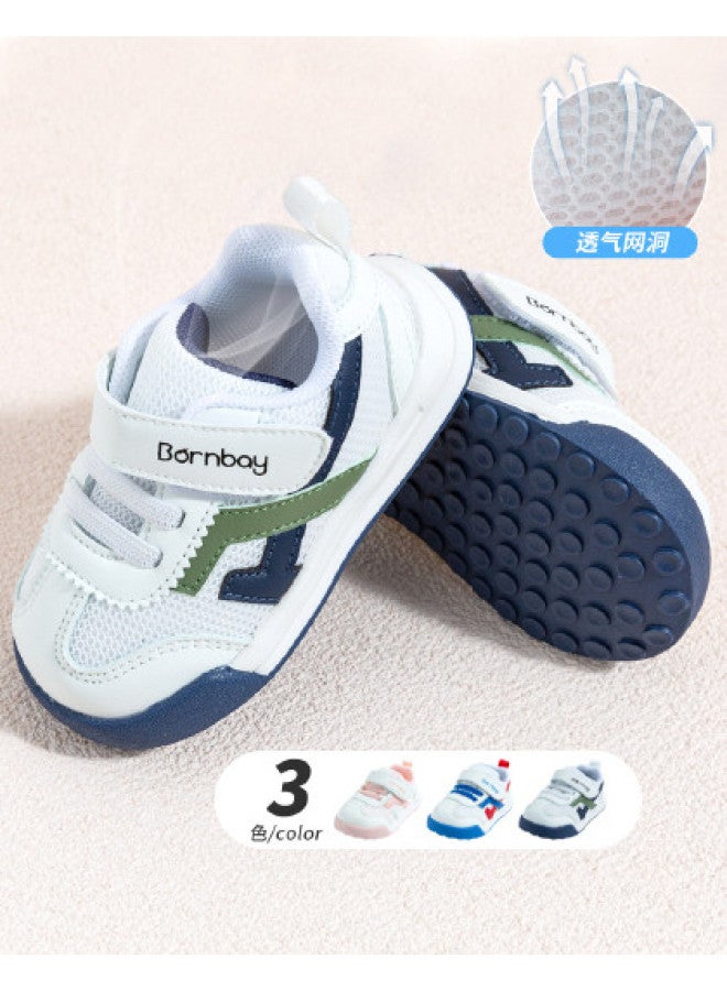 Bornbay أحذية رياضية غير رسمية للأطفال مع خطاف وحلقة لفصل الربيع والخريف للأولاد والبنات، أحذية للمشي للأطفال، أحذية بيضاء - Image 1