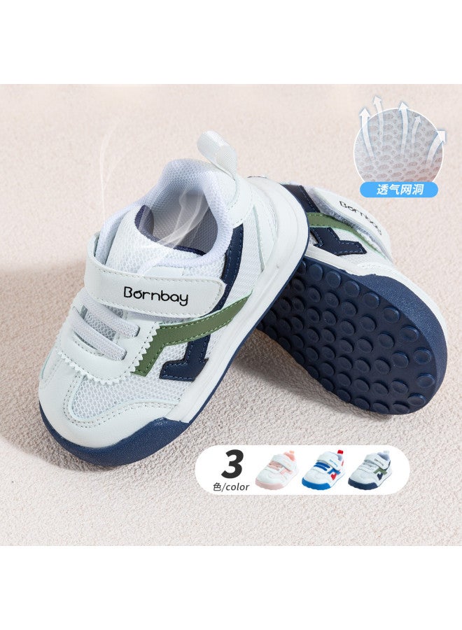 Bornbay أحذية رياضية غير رسمية للأطفال مع خطاف وحلقة لفصل الربيع والخريف للأولاد والبنات، أحذية للمشي للأطفال، أحذية بيضاء - Image 2