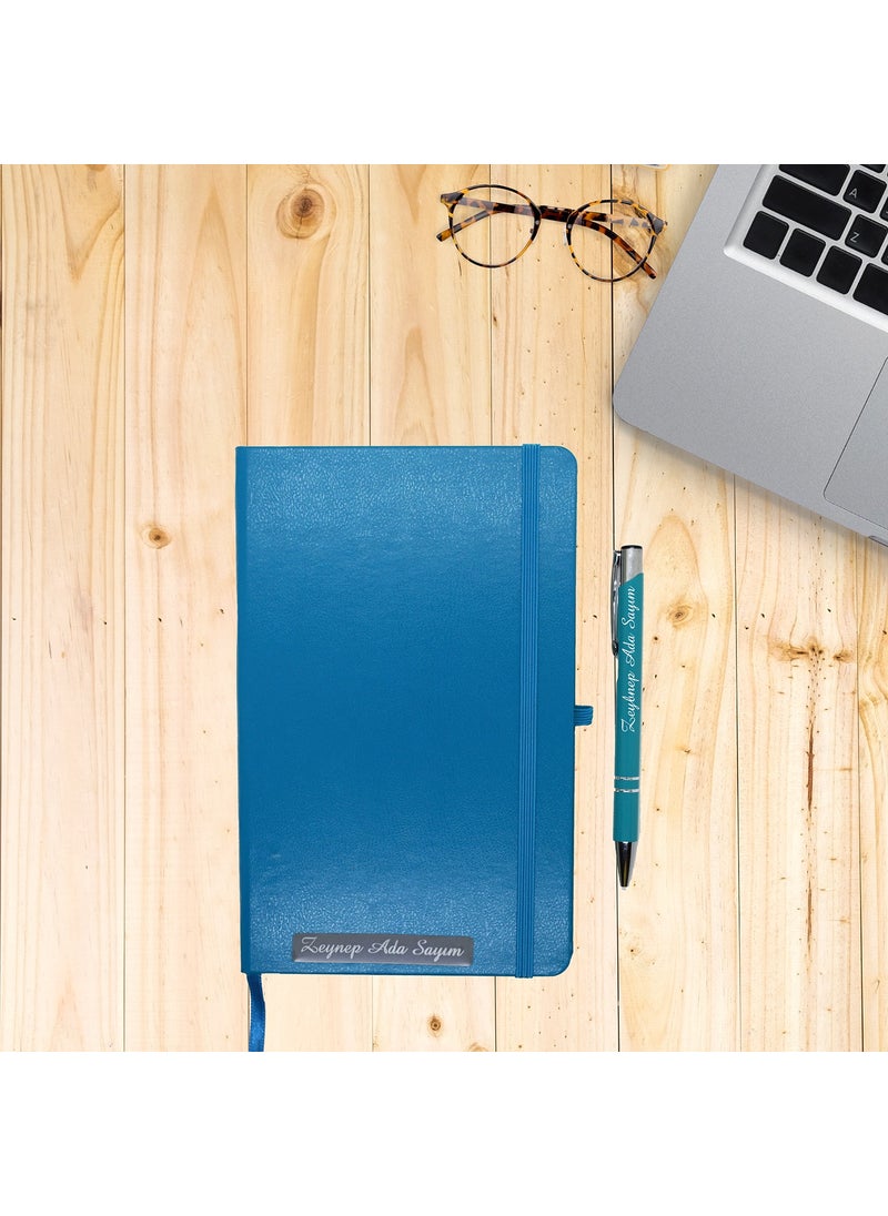 Ada Lazer Personalized Leather Undated Agenda and Pen Set  - Image 1