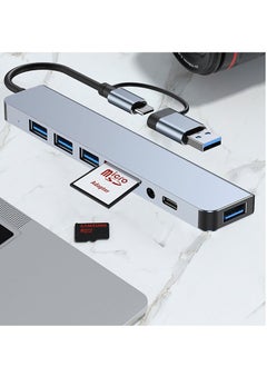 General USB hub, C-Type hub, 8-Port, with USB 3.0, USB 2.0, Micro SD/TF Card Reader, Microphone/Audio Interface, Suitable for Notebook Computers, MacBook Pro, iMac, iPad Pro, and Other USB-C, USB Devices  - Image 4