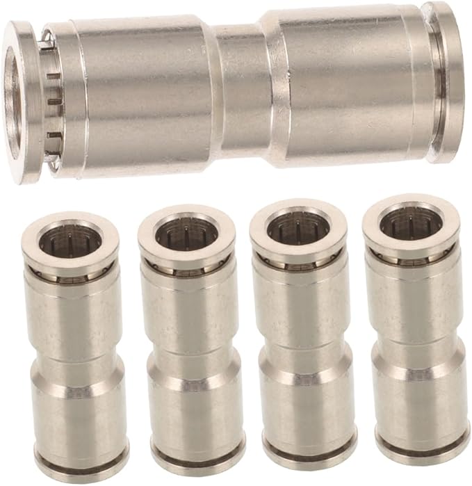 Nickel Plated Copper Air Hose Fittings 5pcs Silver Crimp Connectors For Secure Gas Transmission - Image 1