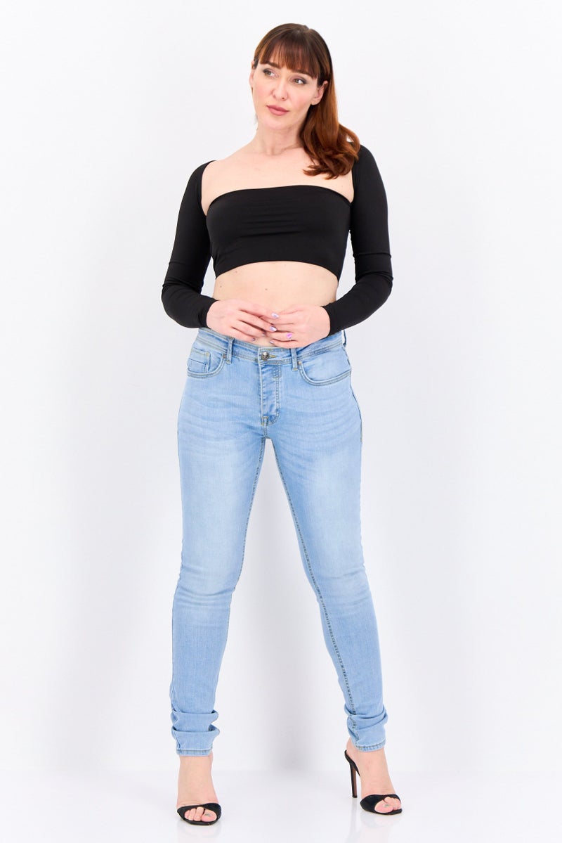 CROSSHATCH Women Slim Fit Washed Stretchable Jeans, Washed Blue - Image 2