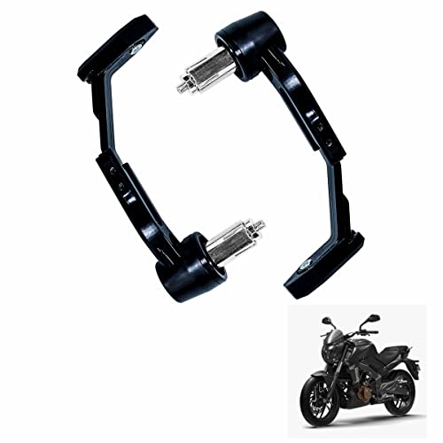 Asryd Motorcycle Brake Clutch Lever Guard Handlebar Protectors 7/8” 22MM CNC Alloy with Adjustable Angle Length (Black) For Bajaj Dominar 400 (Pack of 2) - Image 1