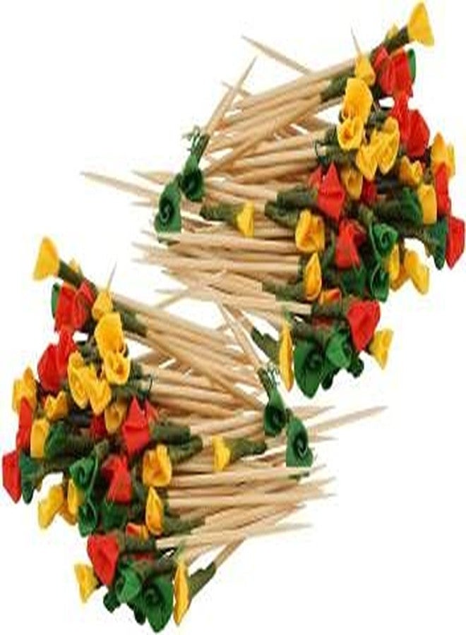 Adaamya� - Cocktail Sticks Party Frilled Toothpicks, Sandwich, Appetizer, Cocktail Picks Party Supplies Plates Picks - Multicolor (160) - Image 3