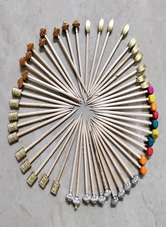 Adaamya� - Cocktail Sticks Party Frilled Toothpicks, Sandwich, Appetizer, Cocktail Picks Party Supplies Plates Picks - Multicolor (160) - Image 1