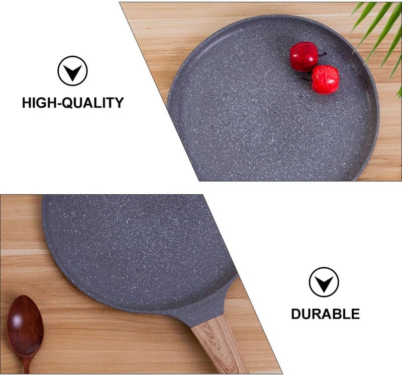 Nonstick Aluminum Frying Pan with Wooden Handle, 10-inch Household Skillet Fry Pan for Egg, Omelette, and Steak Cooking, Home Use Kitchen Cookware - Image 3