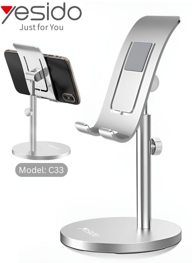 Yesido Adjustable Desktop Mobile and Tablet Holder Aluminum Alloy Phone Holder Model C70 - Image 1
