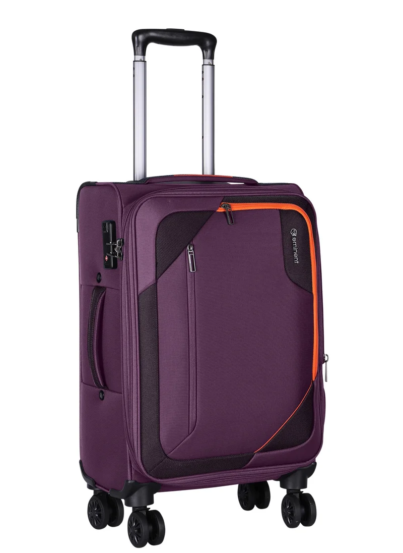 إيمينينت Expandable Luggage Trolley Bag Soft Suitcase for Unisex Travel Polyester Shell Lightweight with TSA lock Double Spinner Wheels E765SZ Carry On 20 Inch Purple