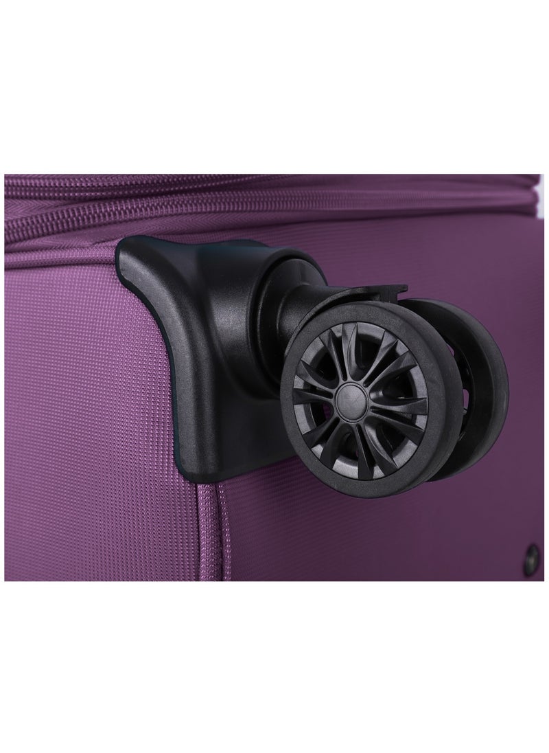 eminent - Expandable Luggage Trolley Bag Soft Suitcase for Unisex Travel Polyester Shell Lightweight with TSA lock Double Spinner Wheels E765SZ Carry On 20 Inch Purple - Image 1