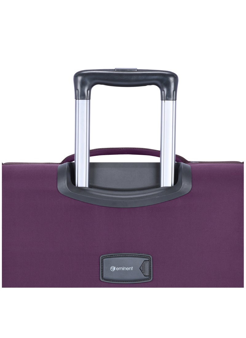 eminent - Expandable Luggage Trolley Bag Soft Suitcase for Unisex Travel Polyester Shell Lightweight with TSA lock Double Spinner Wheels E765SZ Carry On 20 Inch Purple - Image 1
