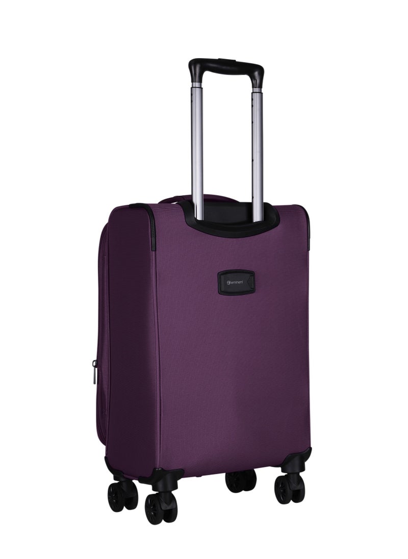 eminent - Expandable Luggage Trolley Bag Soft Suitcase for Unisex Travel Polyester Shell Lightweight with TSA lock Double Spinner Wheels E765SZ Carry On 20 Inch Purple - Image 1