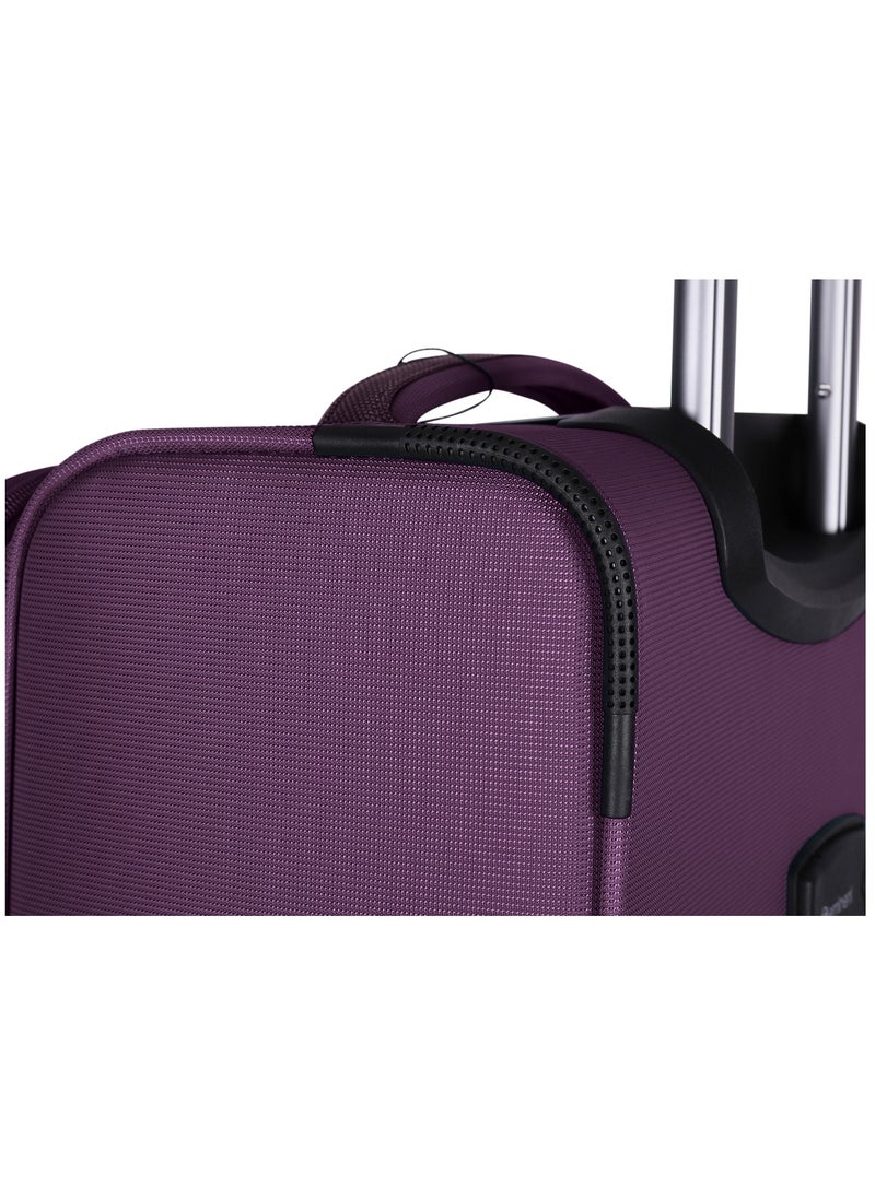 eminent - Expandable Luggage Trolley Bag Soft Suitcase for Unisex Travel Polyester Shell Lightweight with TSA lock Double Spinner Wheels E765SZ Carry On 20 Inch Purple - Image 1