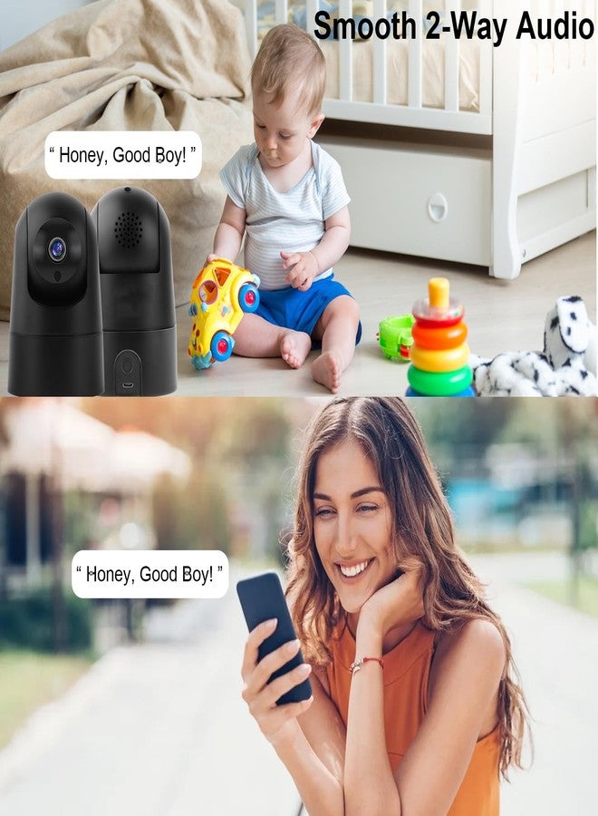 BlessFly 4MP Indoor Cameras for Home Security, 2.4/5G WiFi Baby/Dog Monitor with Phone APP, Auto Tracking, Human Motion Detection, Night Vision, 2 Way Audio, IP Camera Work with Alexa & Google Home (Black) - Image 5