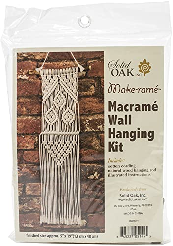 Solid Oak Small Format Macrame Kit-Three Leaves - Image 1