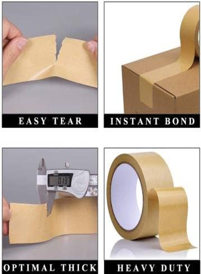 Globe Tech Eco Friendly Paper Adhesive Tape, 1 inch x 50 Meters, Brown Paper Packaging Tape, Strong Adhesive Paper Tape for Packaging. (1 Inches) - Image 2
