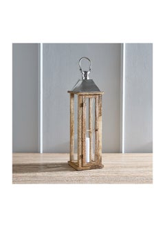 Clifton Wooden Lantern with Nickel Metal Handle 17 x 61 x 17 cm - pzsku/Z61C59F4D347673359BB9Z/45/_/1709808786/43a4a566-9356-46ce-bc28-684829dc6952