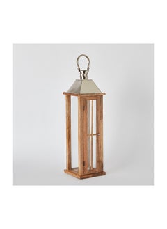 Clifton Wooden Lantern with Nickel Metal Handle 17 x 61 x 17 cm - pzsku/Z61C59F4D347673359BB9Z/45/_/1709808788/efac115f-70f0-49d3-8d6c-b2de84cb0bd3