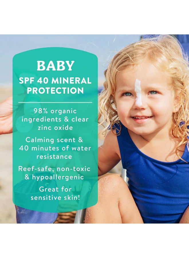 Badger, Baby Mineral Sunscreen Cream, SPF 40, Chamomile & Calendula (87 ml) - Image 2
