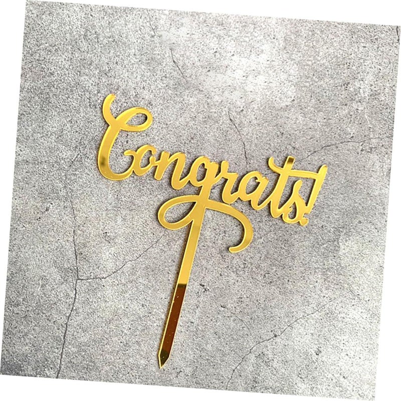 Graduation Cake Toppers Acrylic Insert Decoration DIY Cupcake Picks Gold Silver - Image 5