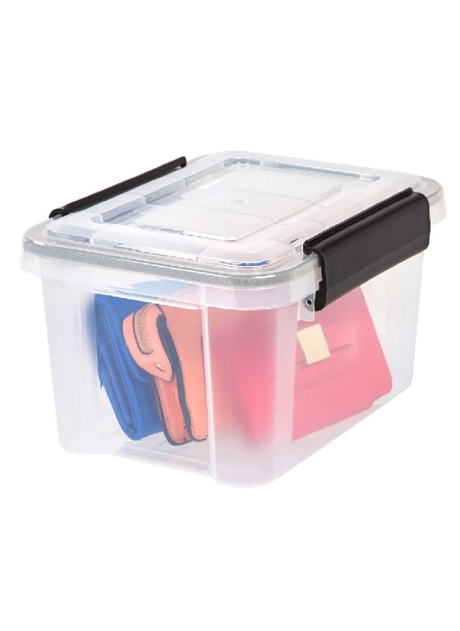 IRIS - WeatherPro Rectangular Storage Container Clear and Black 6.5 Quart 110341 - Image 1