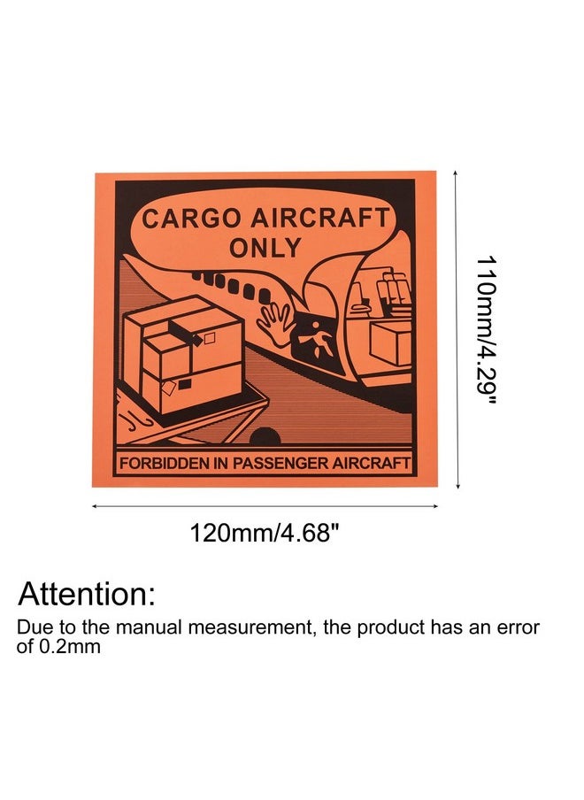 MECCANIXITY - Cargo Aircraft Only Label Peel Off Paper Adhesive Shipping Label 4.68 X 4.29 Inch Pack Of 25 - Image 1