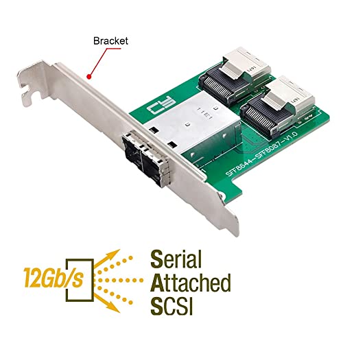 CY Mini SAS HD SFF-8644 to Internal Mini SAS SFF-8087 PCBA Female Adapter Dual Ports with Low Profile Bracket - Image 4