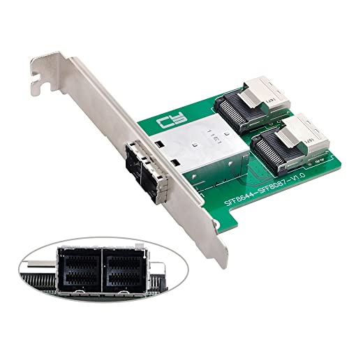 CY Mini SAS HD SFF-8644 to Internal Mini SAS SFF-8087 PCBA Female Adapter Dual Ports with Low Profile Bracket - Image 3
